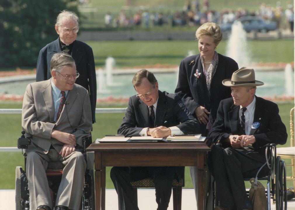 George Bush signs the Americans with Disabilities Act of 1990