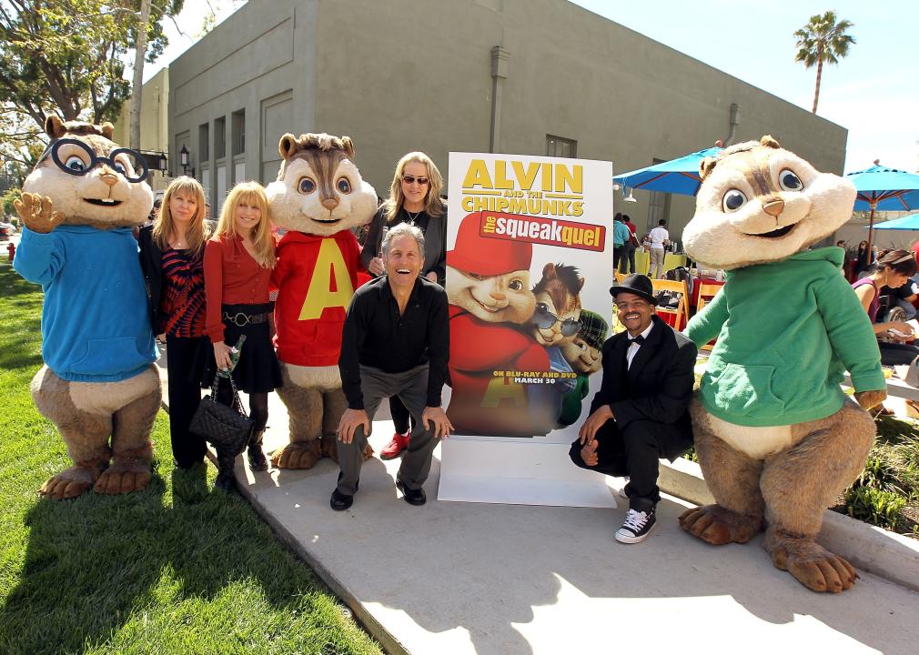 Alvin and the Chipmunks: The Squeakquel Media/Family Day group picture.