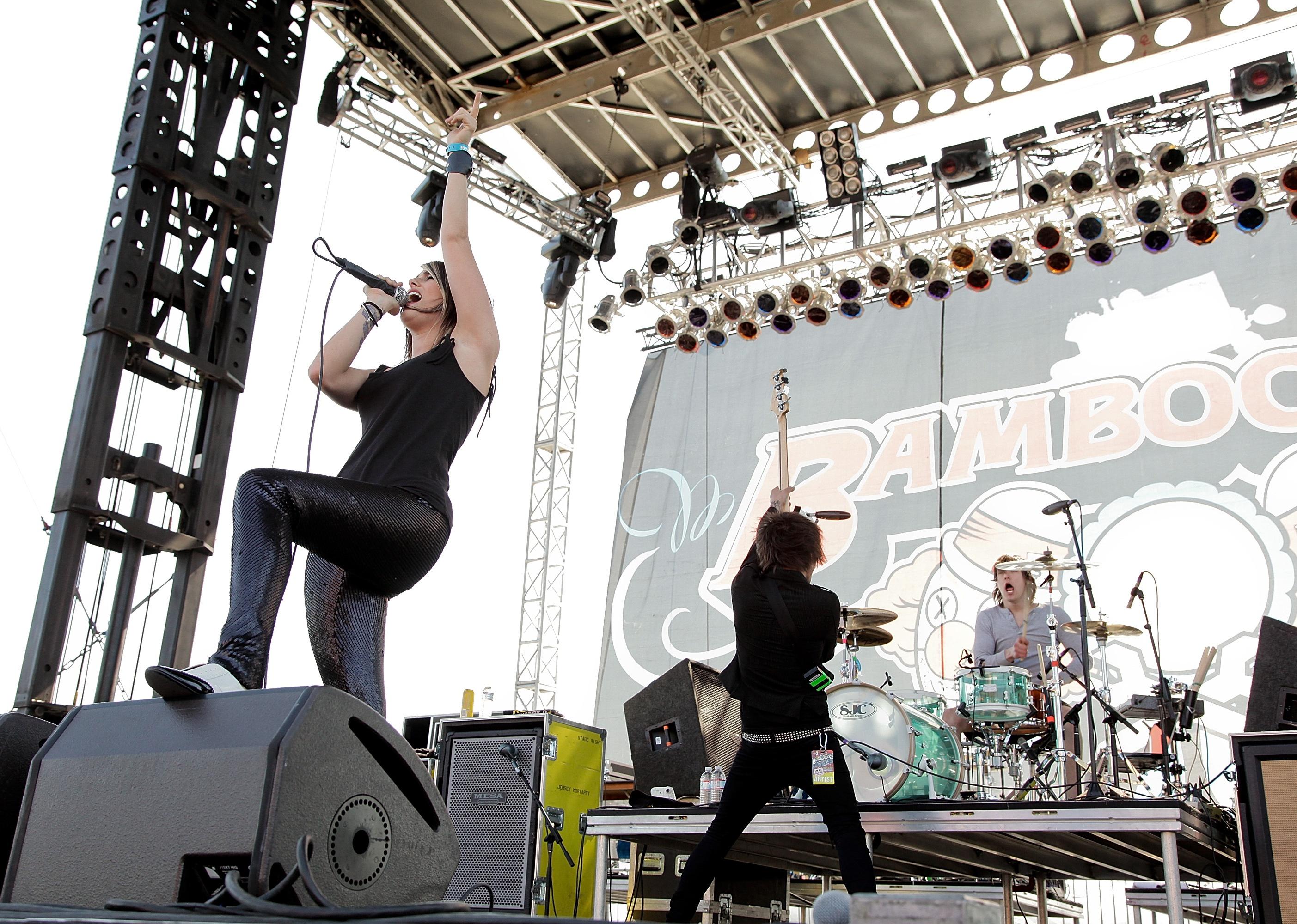 Hey Monday performs at the Bamboozle Festival. 