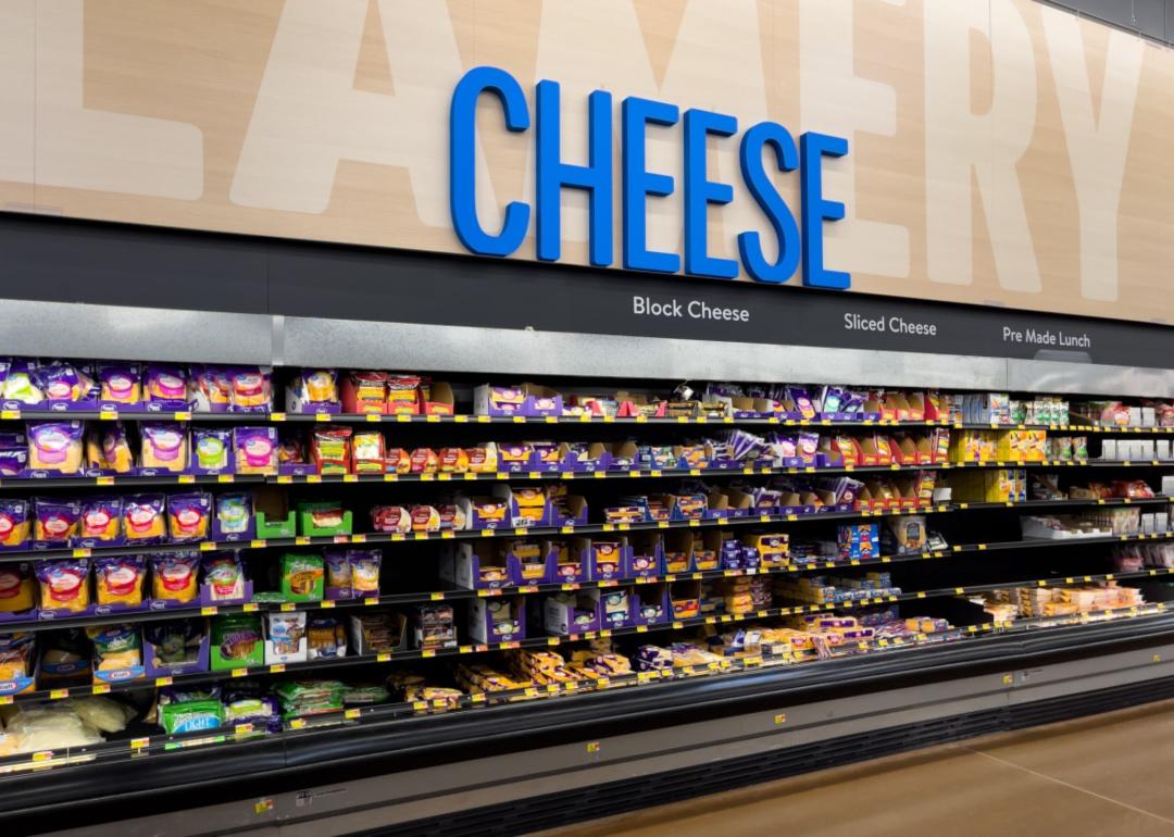 The cheese section of the grocery store.