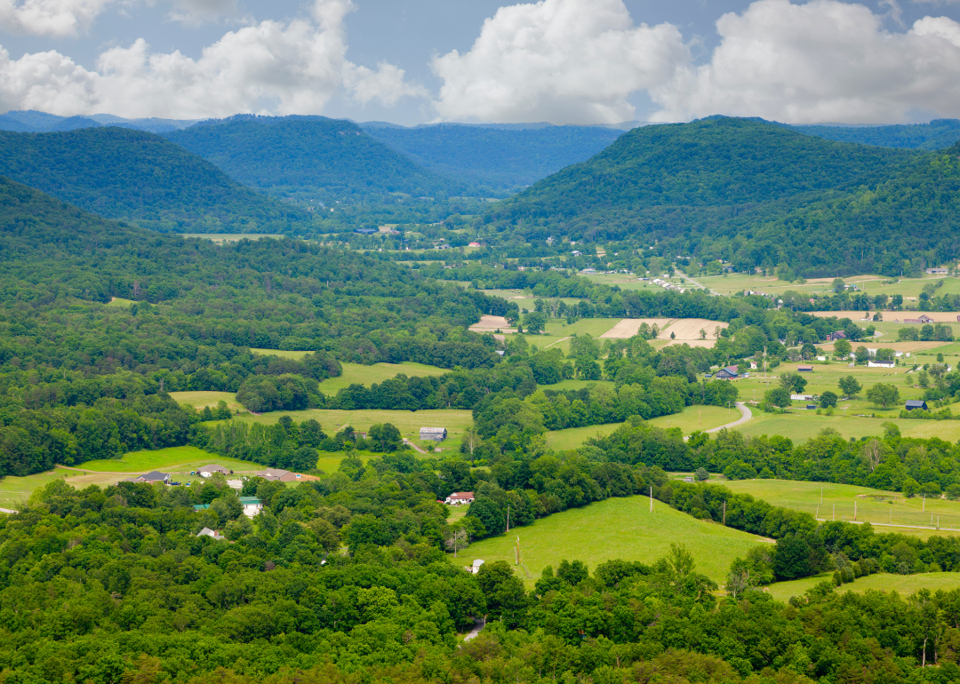 Aerial view of rural Kentucky.