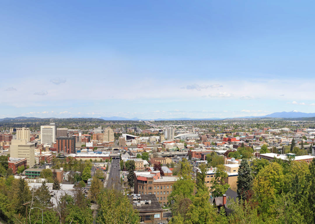 Spokane, Washington aerial view of downtown.