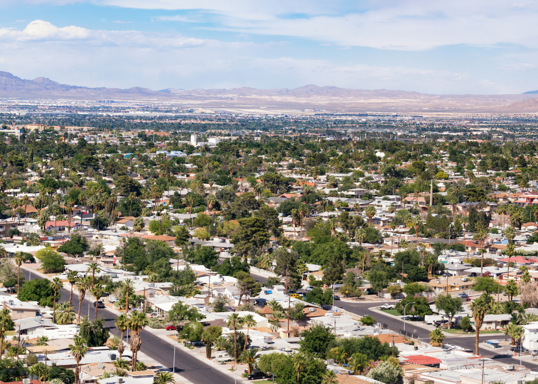 An aerial view of homes in Las Vegas.