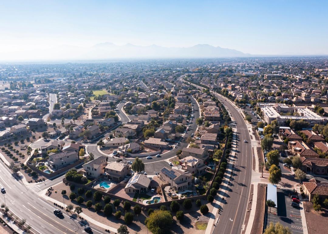 An aerial view of homes in Surprise.