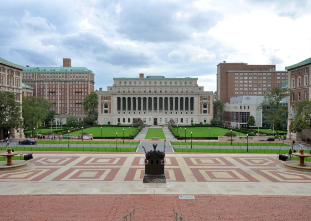 The central quadrangle and Butler Library in Columbia University.