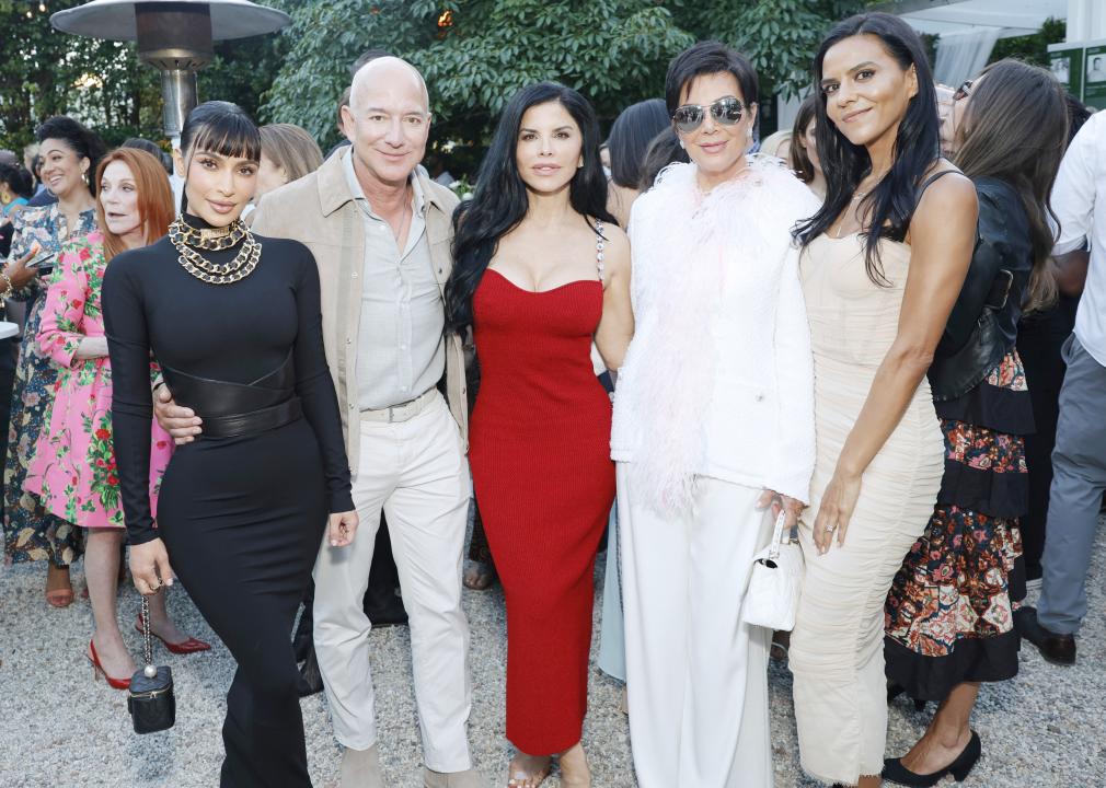 Kim Kardashian, Jeff Bezos, Lauren Sánchez, Kris Jenner, and Elsa Marie Collins.