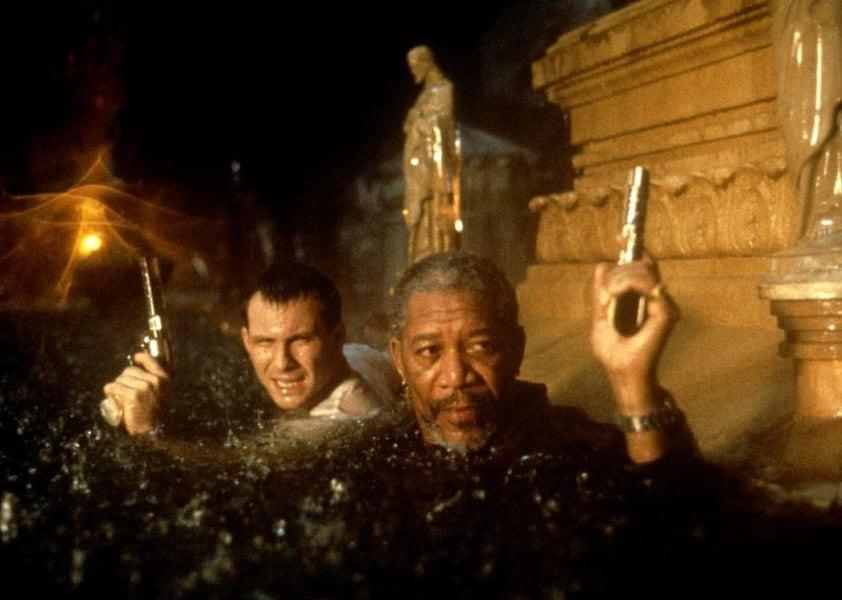 Morgan Freeman and Christian Slater in 