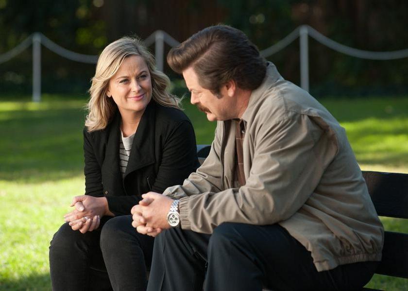Actors in a scene from ‘Parks and Recreation’.