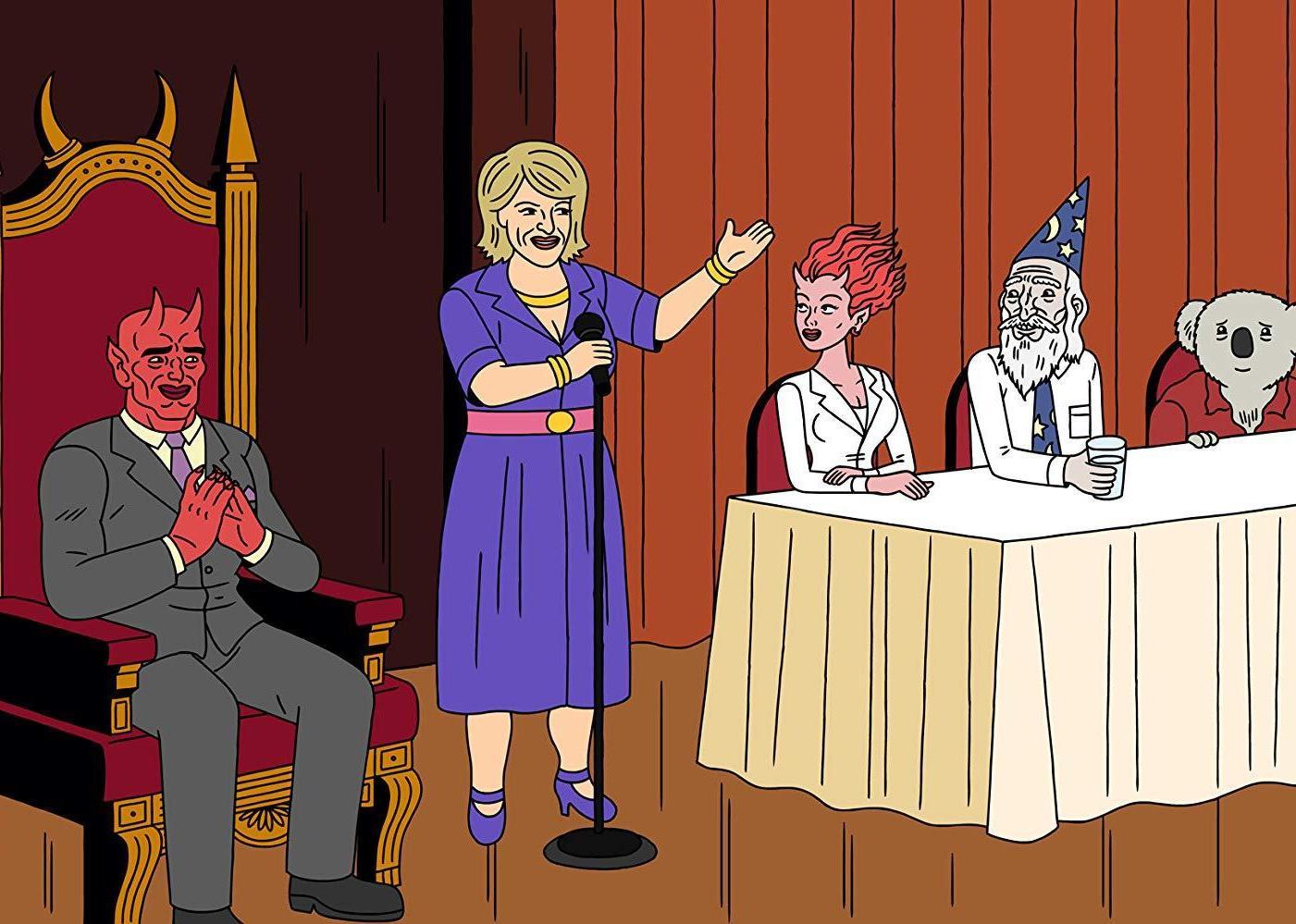 Actors in an episode of ‘Ugly Americans’.