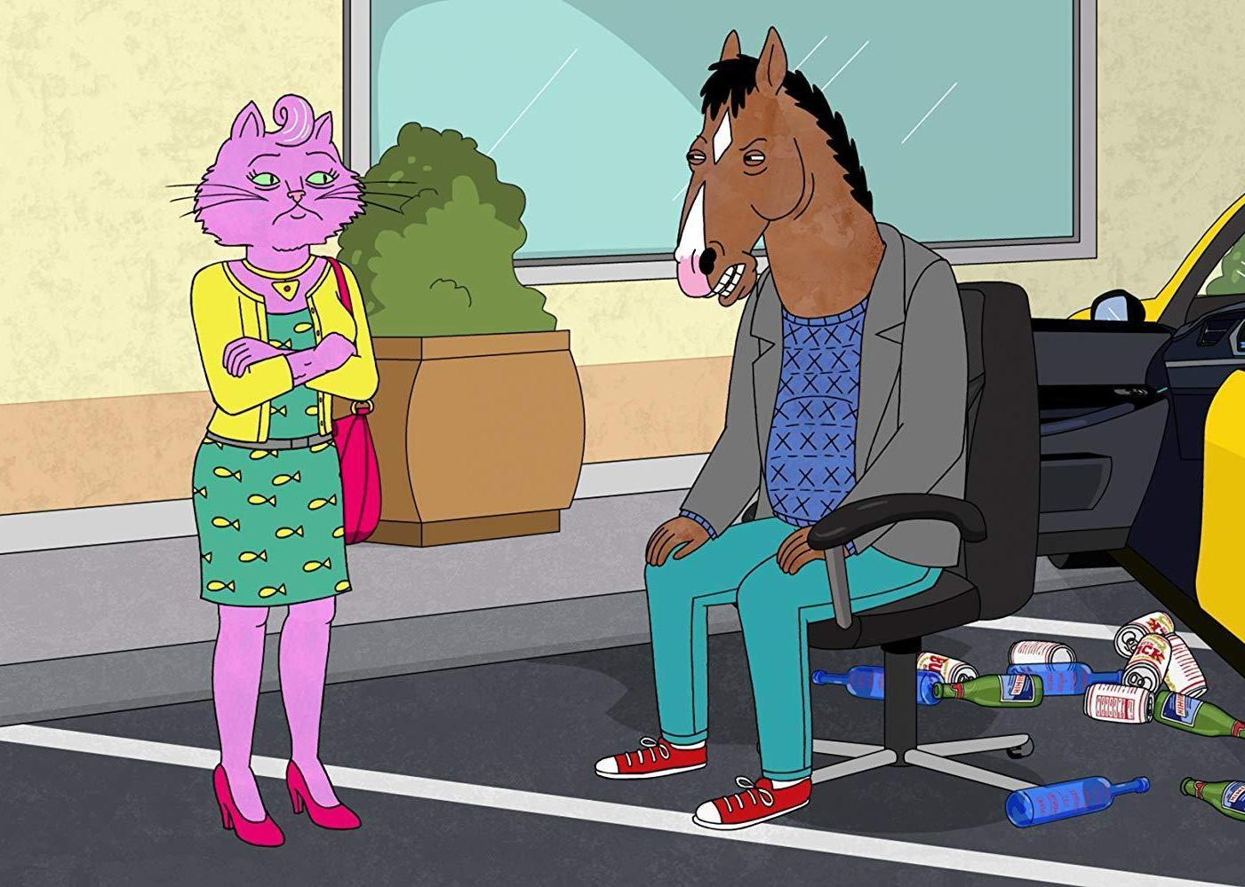 An animated still from ‘BoJack Horseman’.