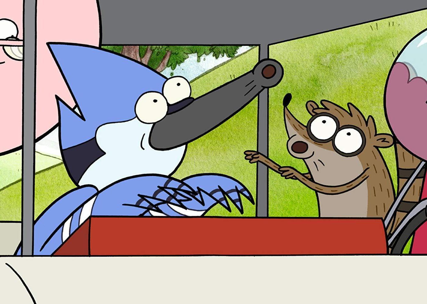 An animated still from ‘Regular Show’.