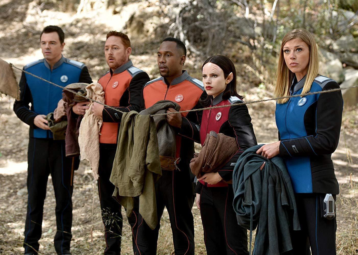 Actors in an episode of ‘The Orville’.