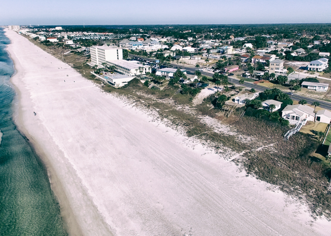 An aerial view on the beach in Panama City.