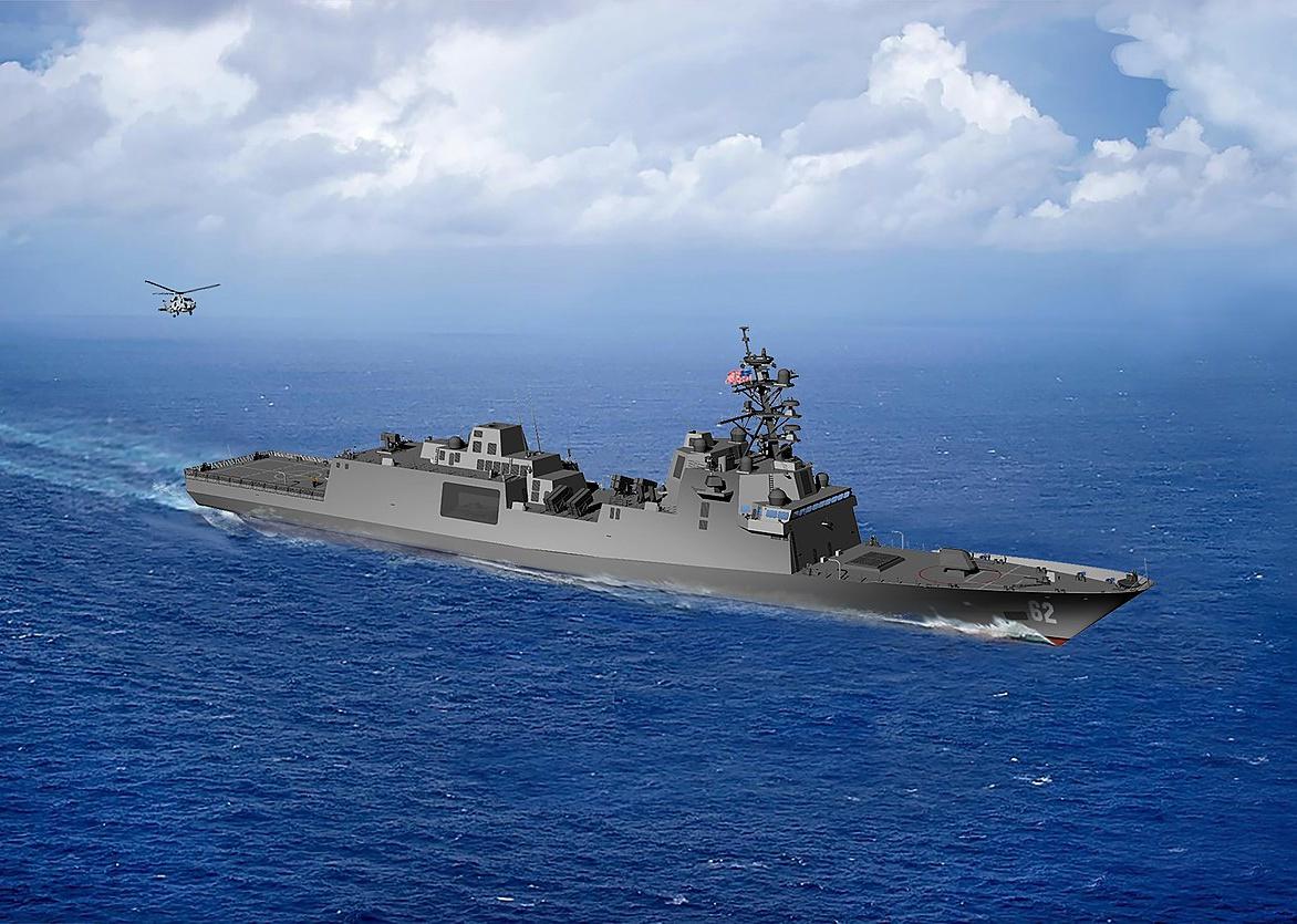 An artist rendering of the U.S. Navy guided-missile frigate FFG(X).