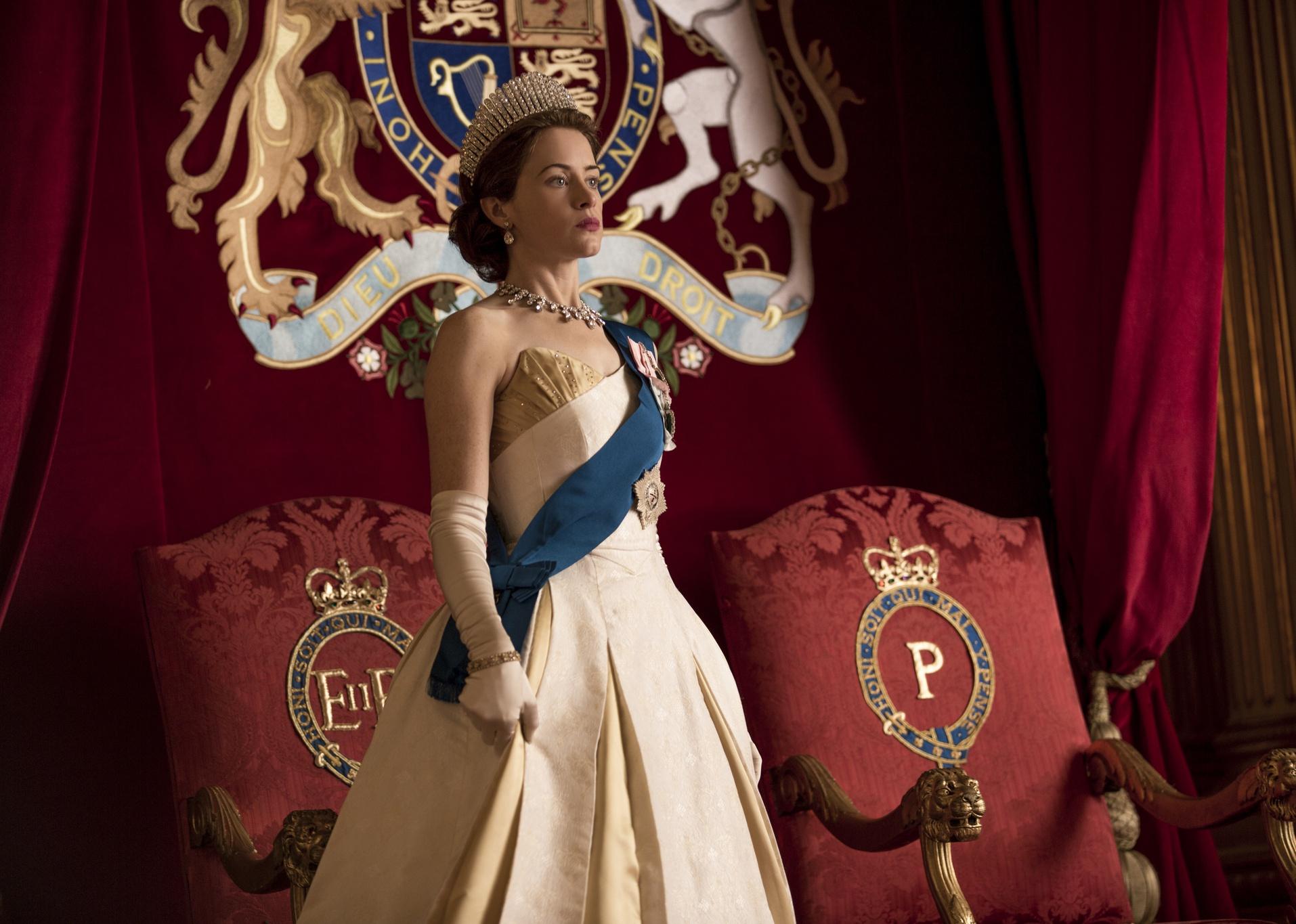 Claire Foy as a young Queen Elizabeth.