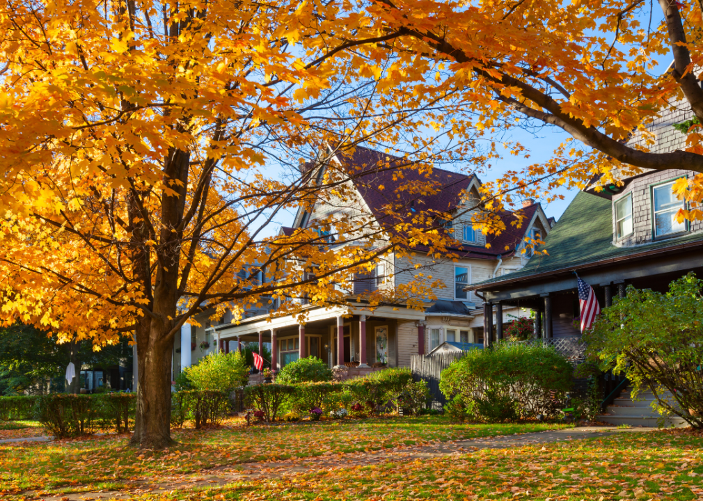 Large historic homes in Fall.