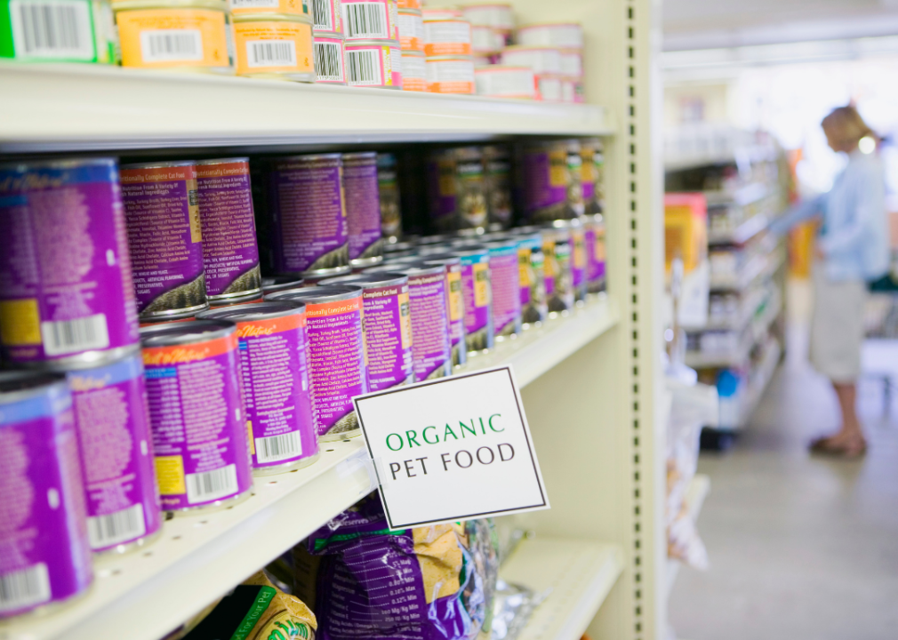 Organic food in pet store.