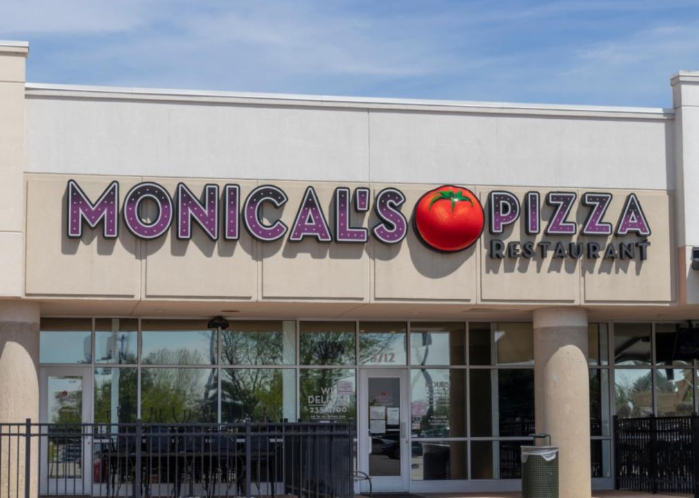 The exterior of a Monical's Pizza.