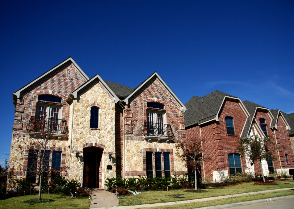 Large brick and stone homes.