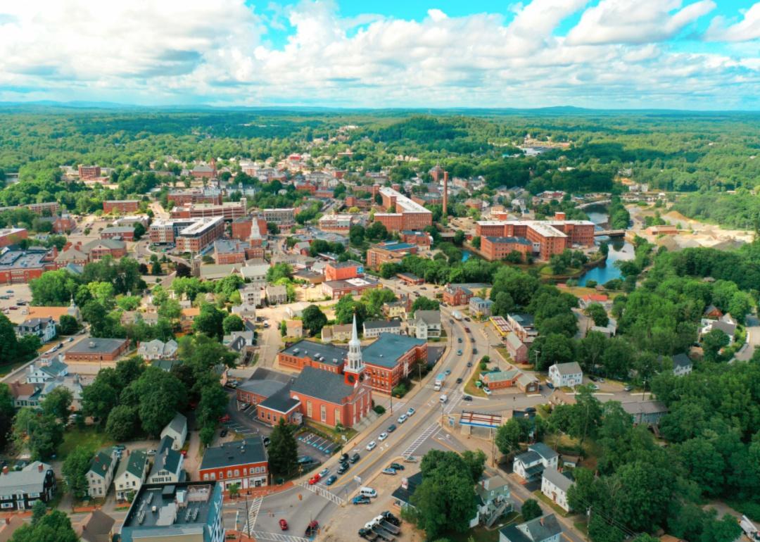 An aerial view of Dover, New Hampshire.
