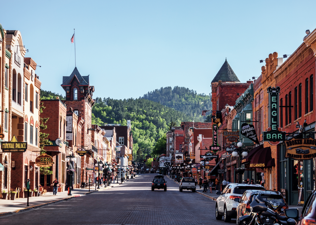 A historic main street in Deadwood.