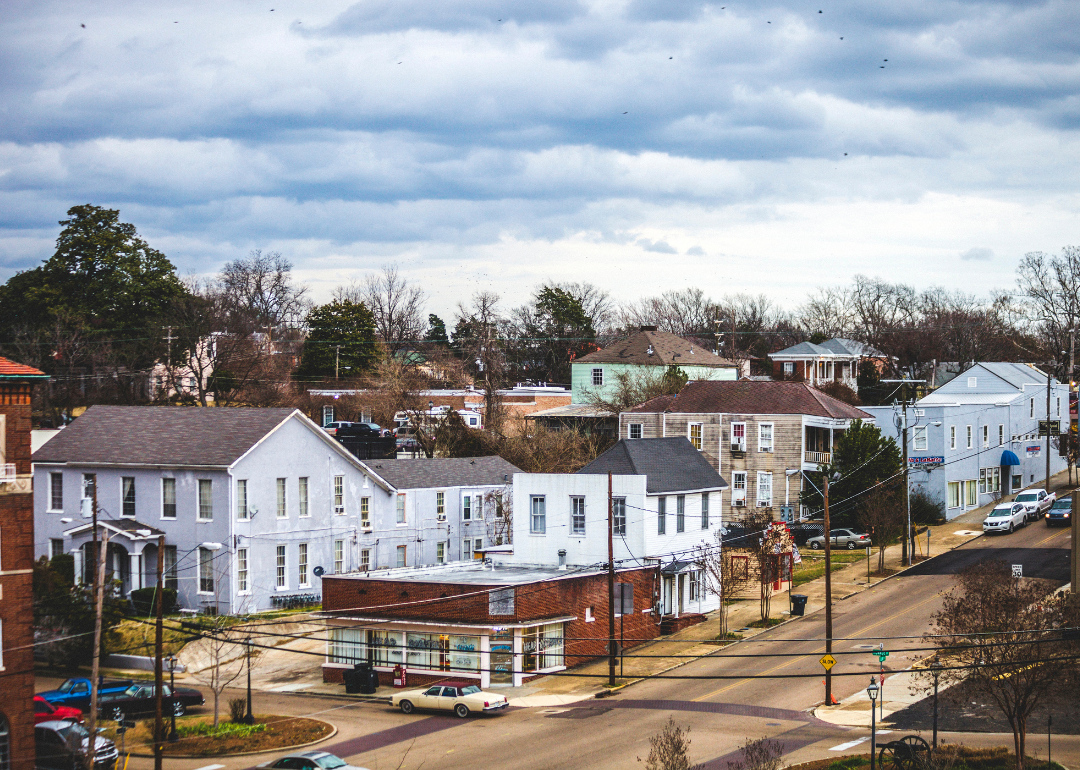 Homes and businesses in Vicksburg.