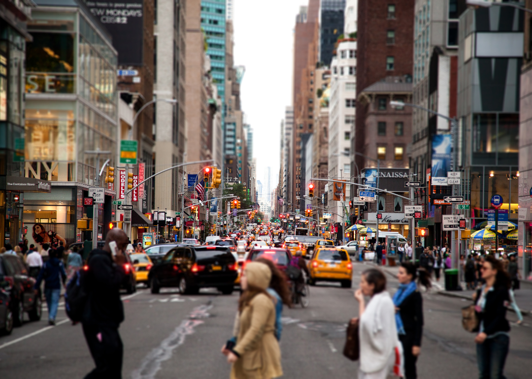 A busy New York City street.