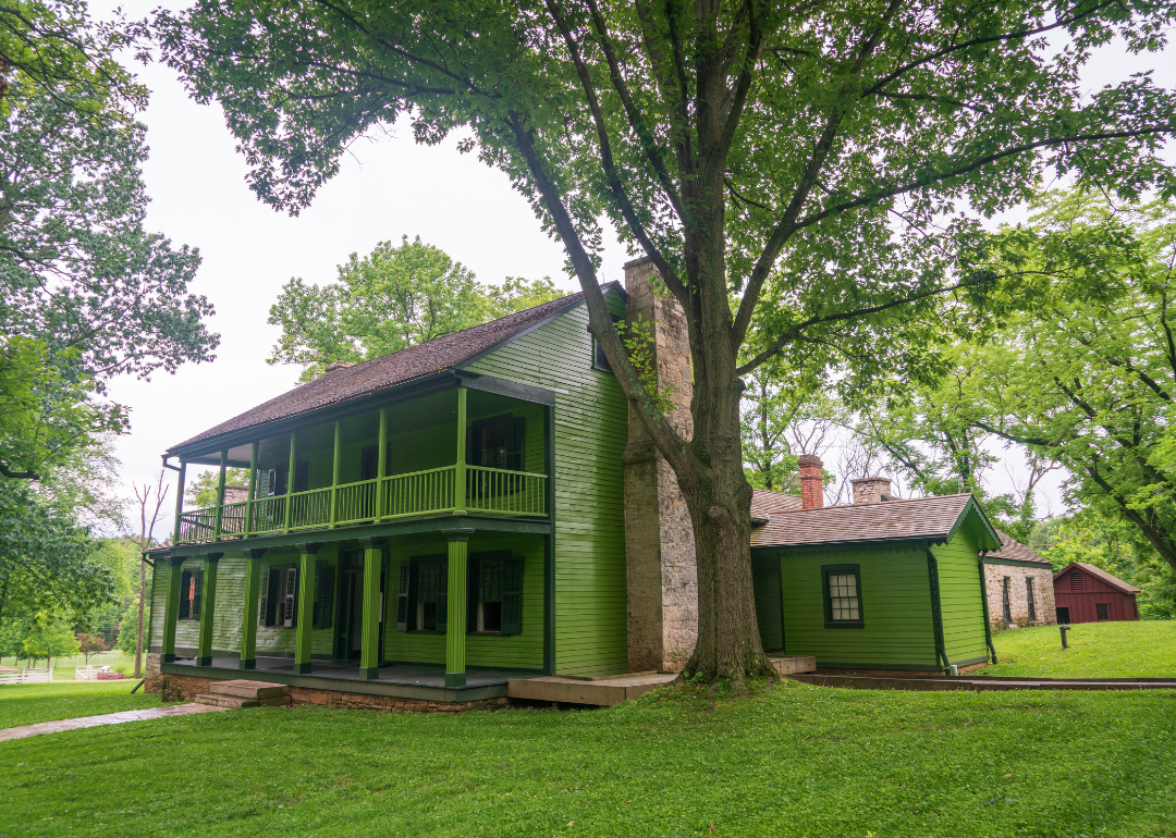 A historic green home.