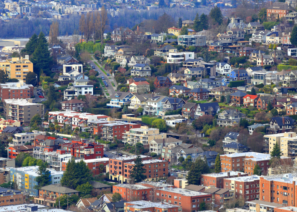 View of Seattle homes from above.