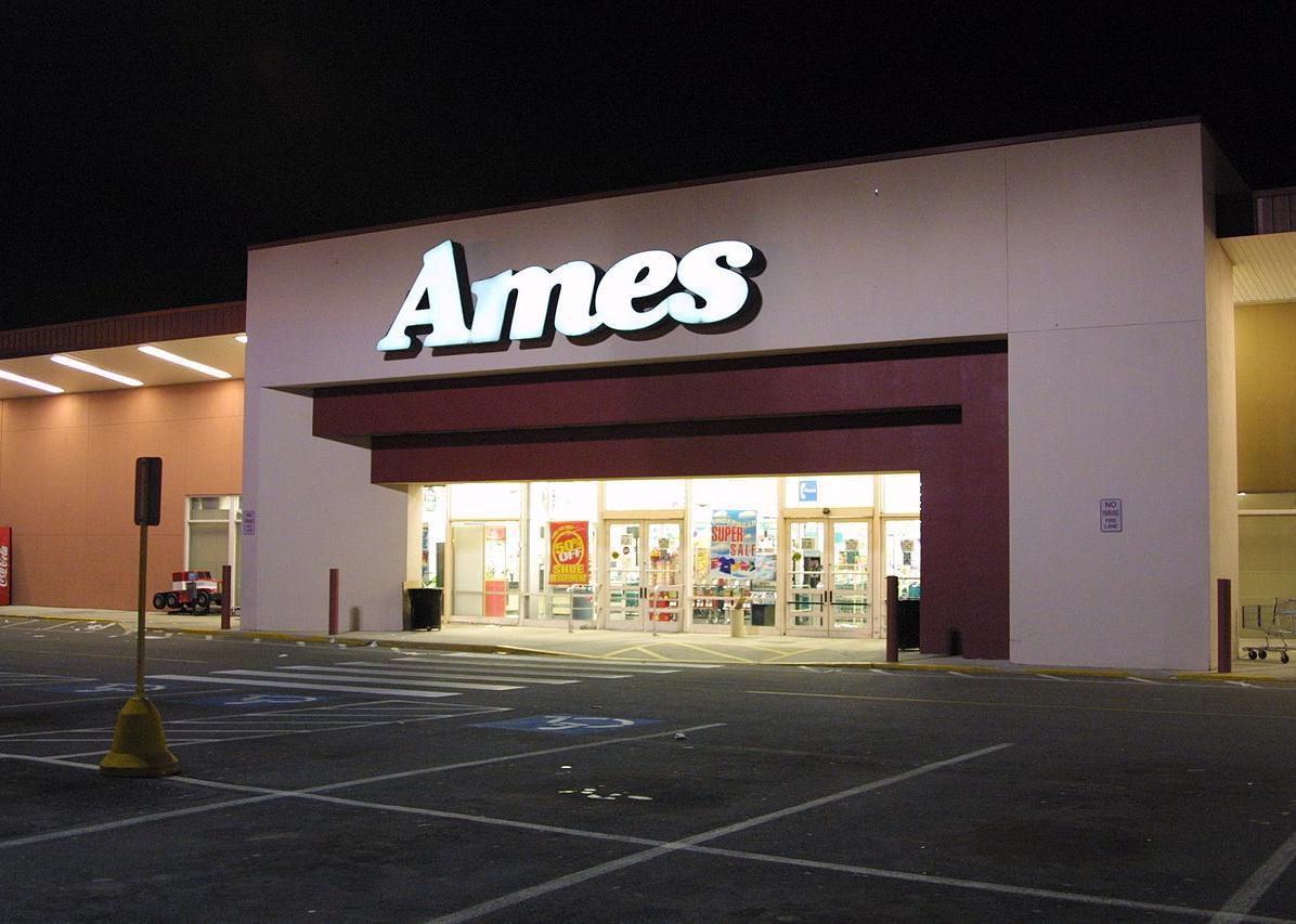 The exterior entrance of an Ames store.