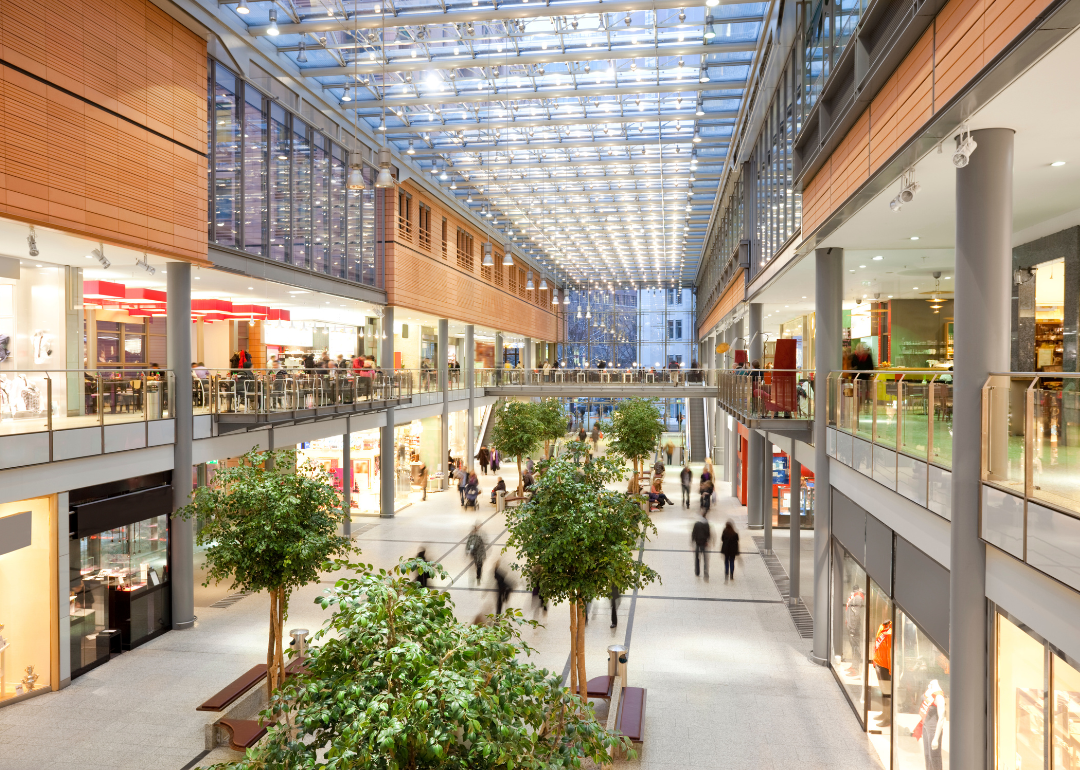 A shopping mall interior.