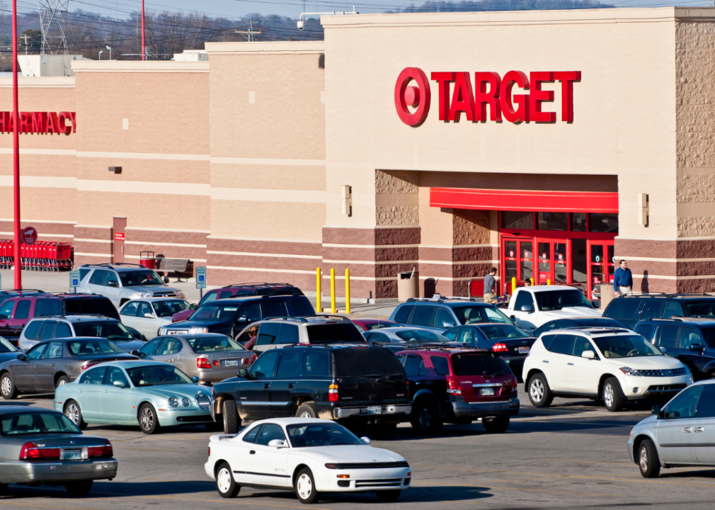 Target store with cars in the parking lot.