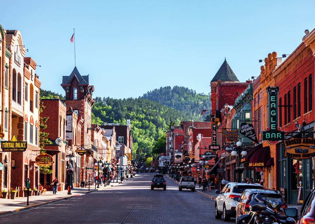 Historic buildings and businesses in Deadwood.