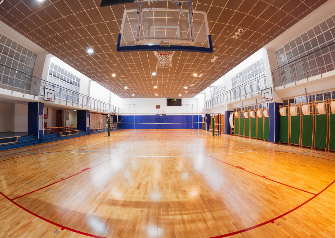 A school gymnasium.