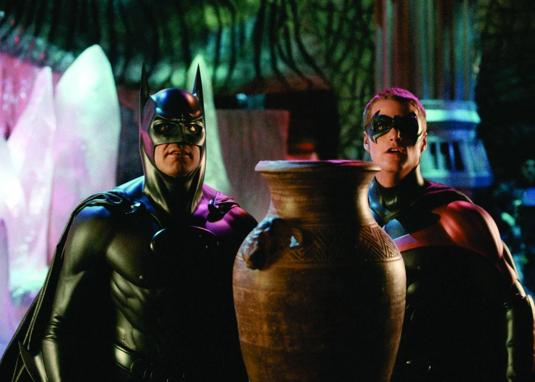 George Clooney and Chris O'Donnell as batman and robin.