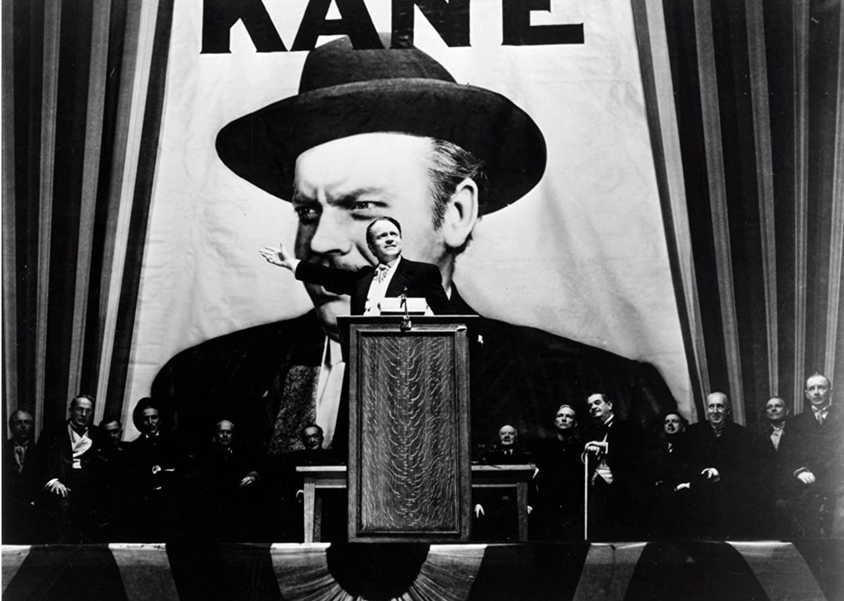 Orson Welles in a scene from Citizen Kane.