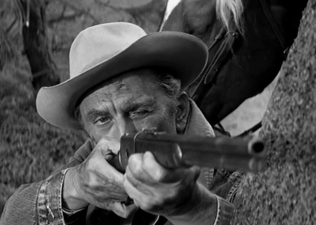 Kirk Douglas in a scene from "Lonely Are the Brave"