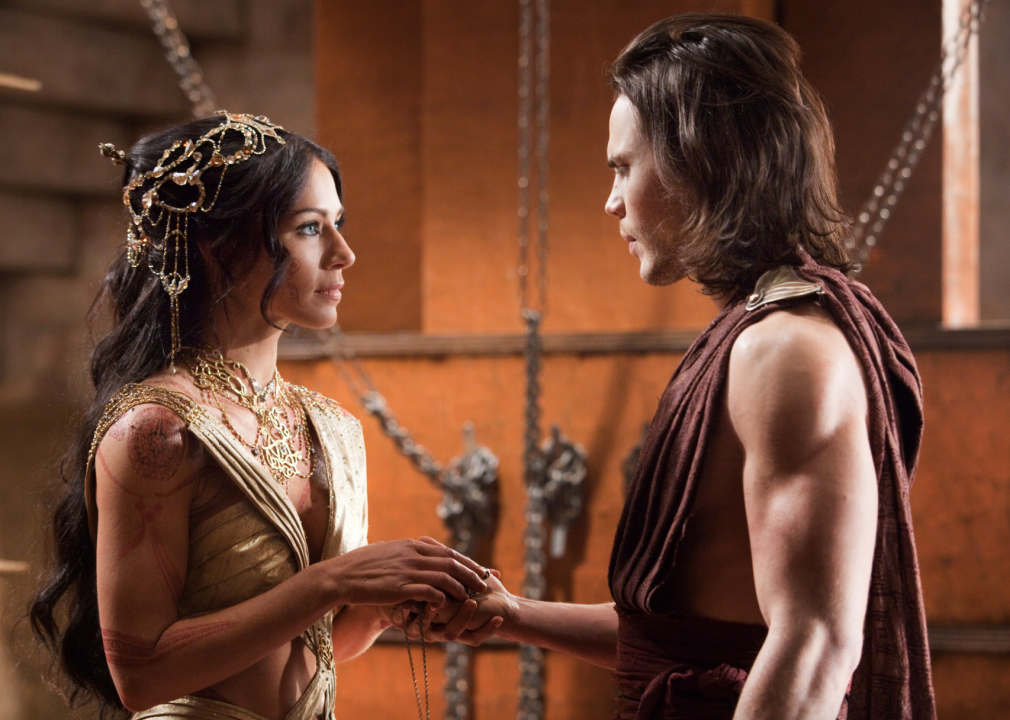 Lynn Collins and Taylor Kitsch in a scene from "John Carter"