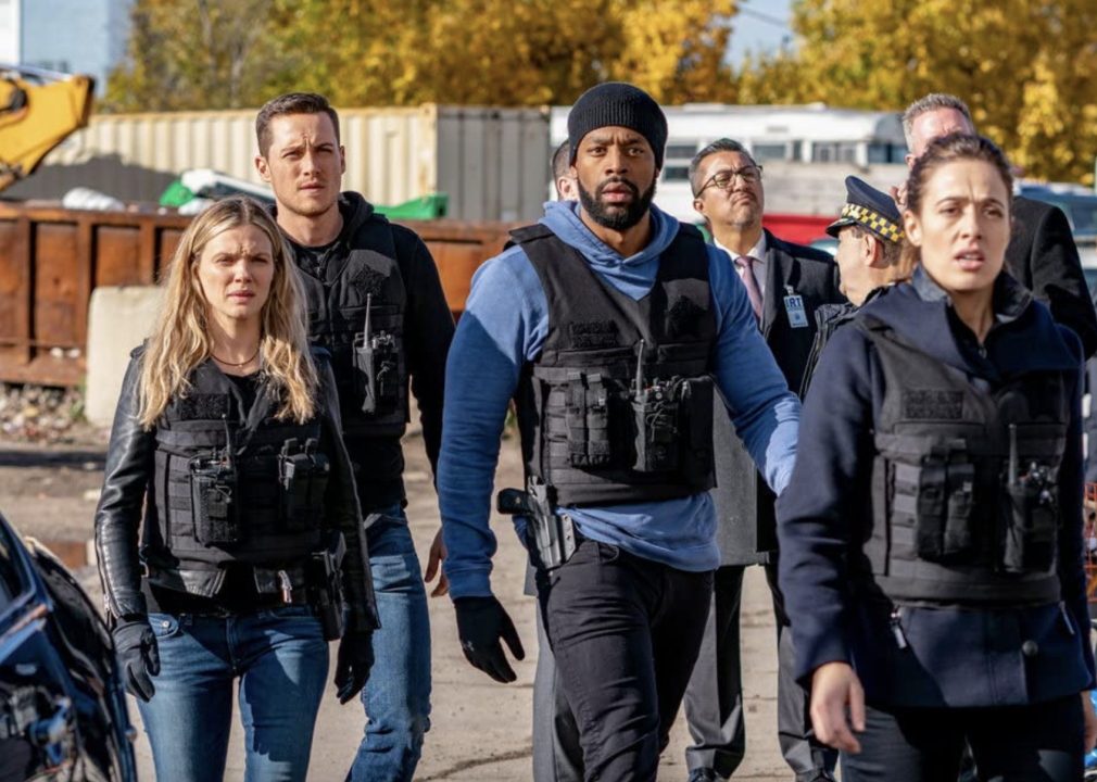 Jesse Lee Soffer, Marina Squerciati, Tracy Spiridakos, and LaRoyce Hawkins in "Chicago P.D."