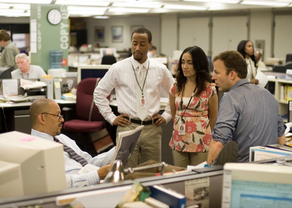 Clark Johnson, Tom McCarthy, Brandon Young, and Michelle Paress in "The Wire"