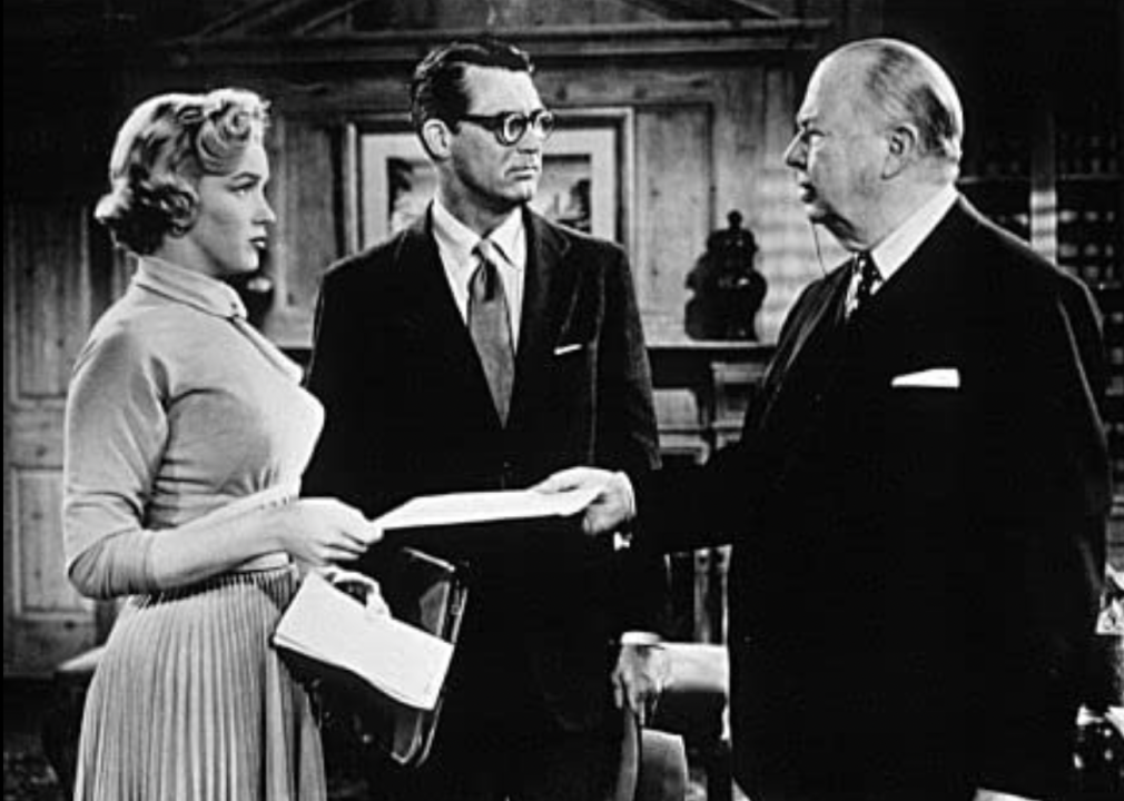 Cary Grant, Marilyn Monroe, and Charles Coburn in a scene from 