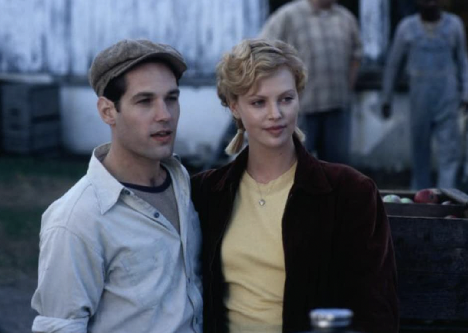 Charlize Theron and Paul Rudd in "The Cider House Rules"