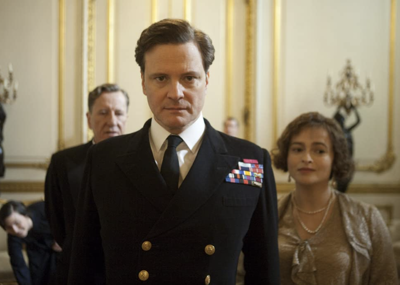 Colin Firth, Helena Bonham Carter, and Geoffrey Rush in "The King