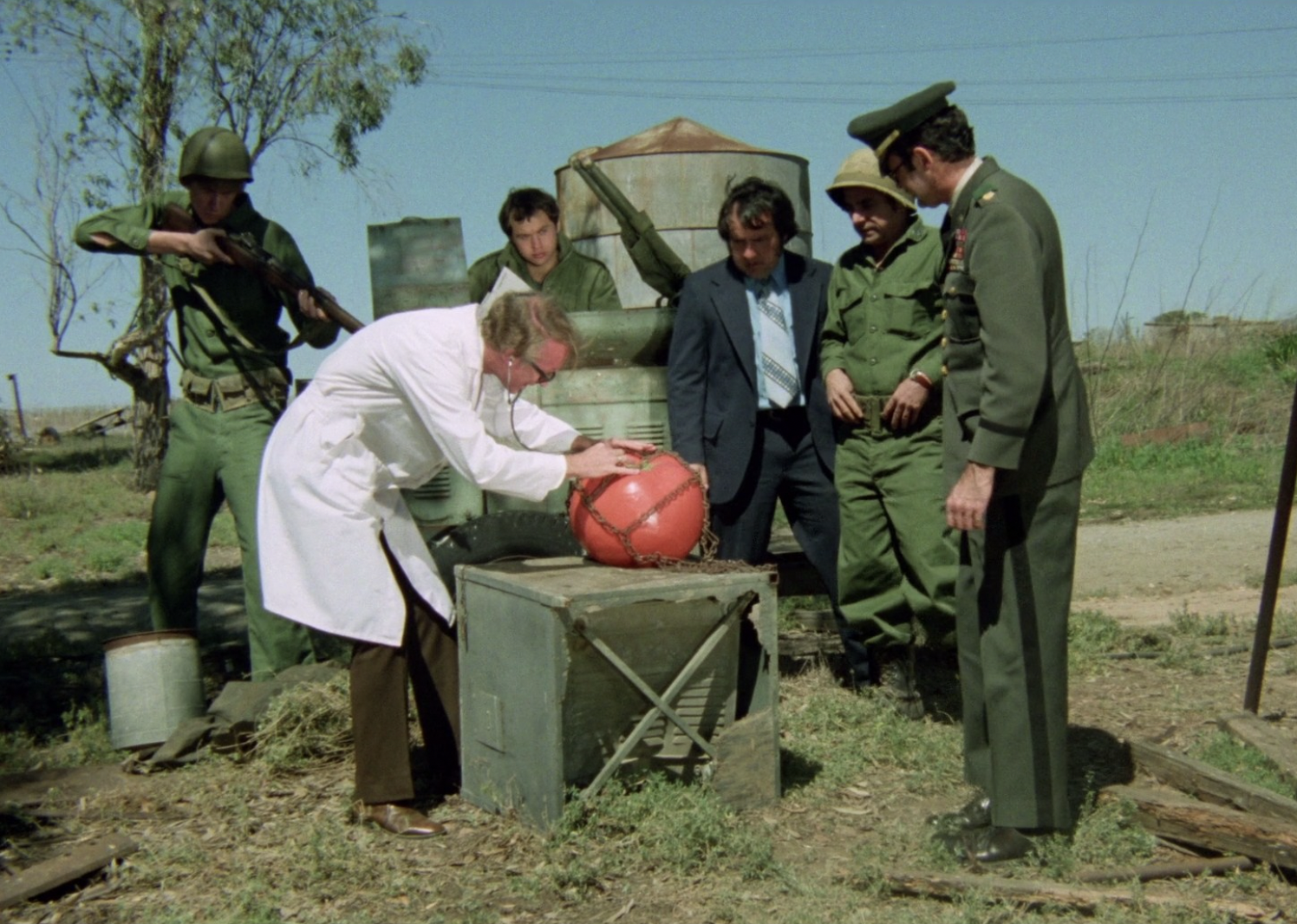 David Miller in a scene from "Attack of the Killer Tomatoes!"