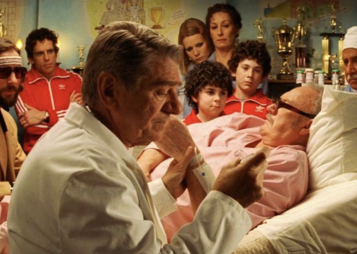 The cast of "The Royal Tenenbaums in a scene