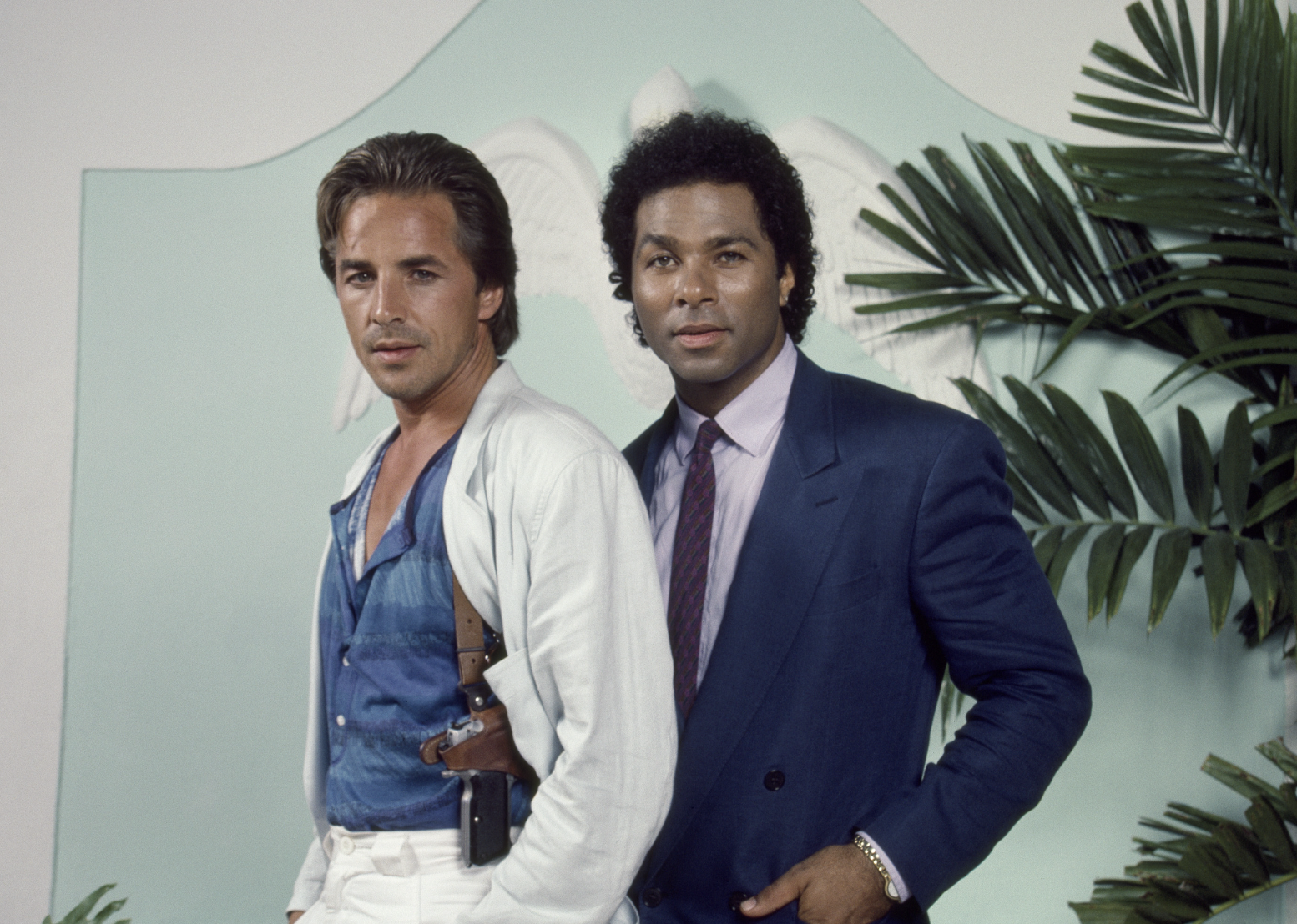 Don Johnson and Philip Michael Thomas in "Miami Vice"