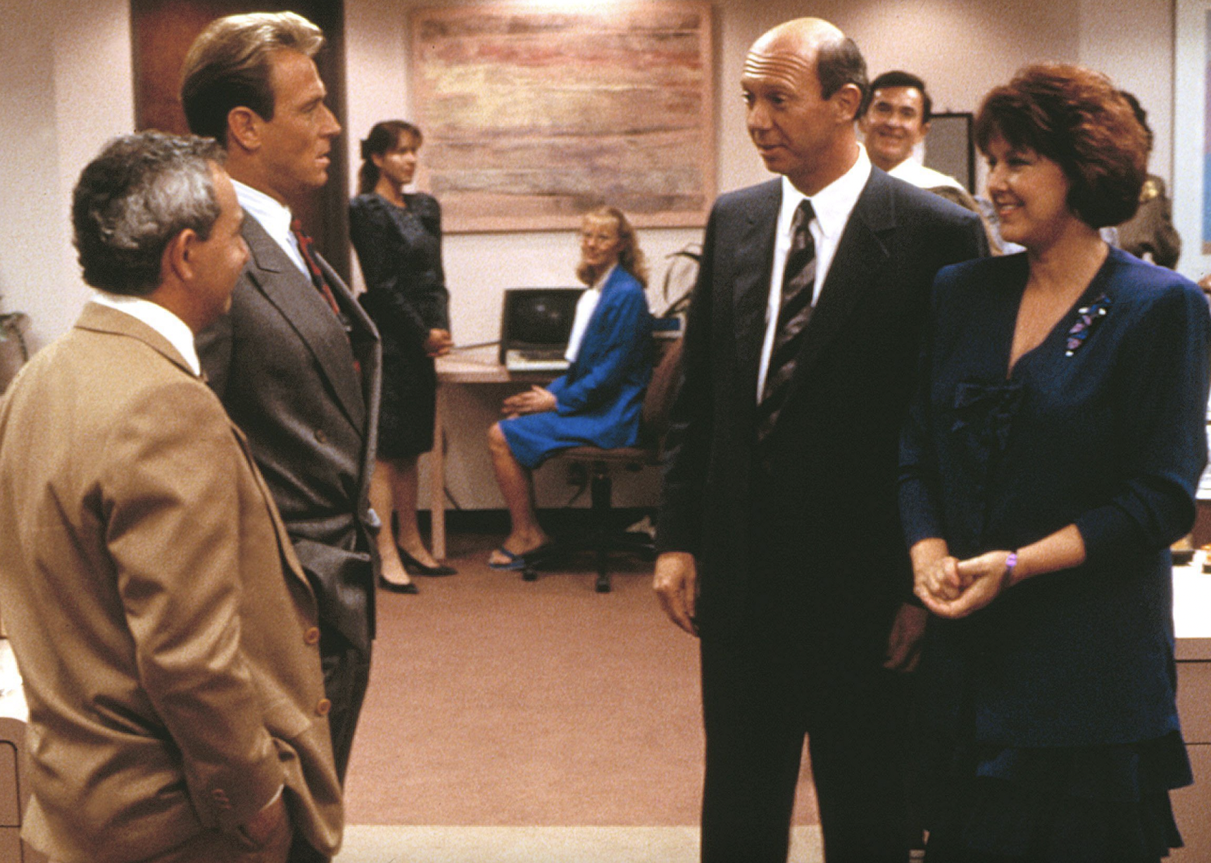 Corbin Bernsen, Dann Florek, Susan Ruttan, and Michael Tucker in "L.A. Law"