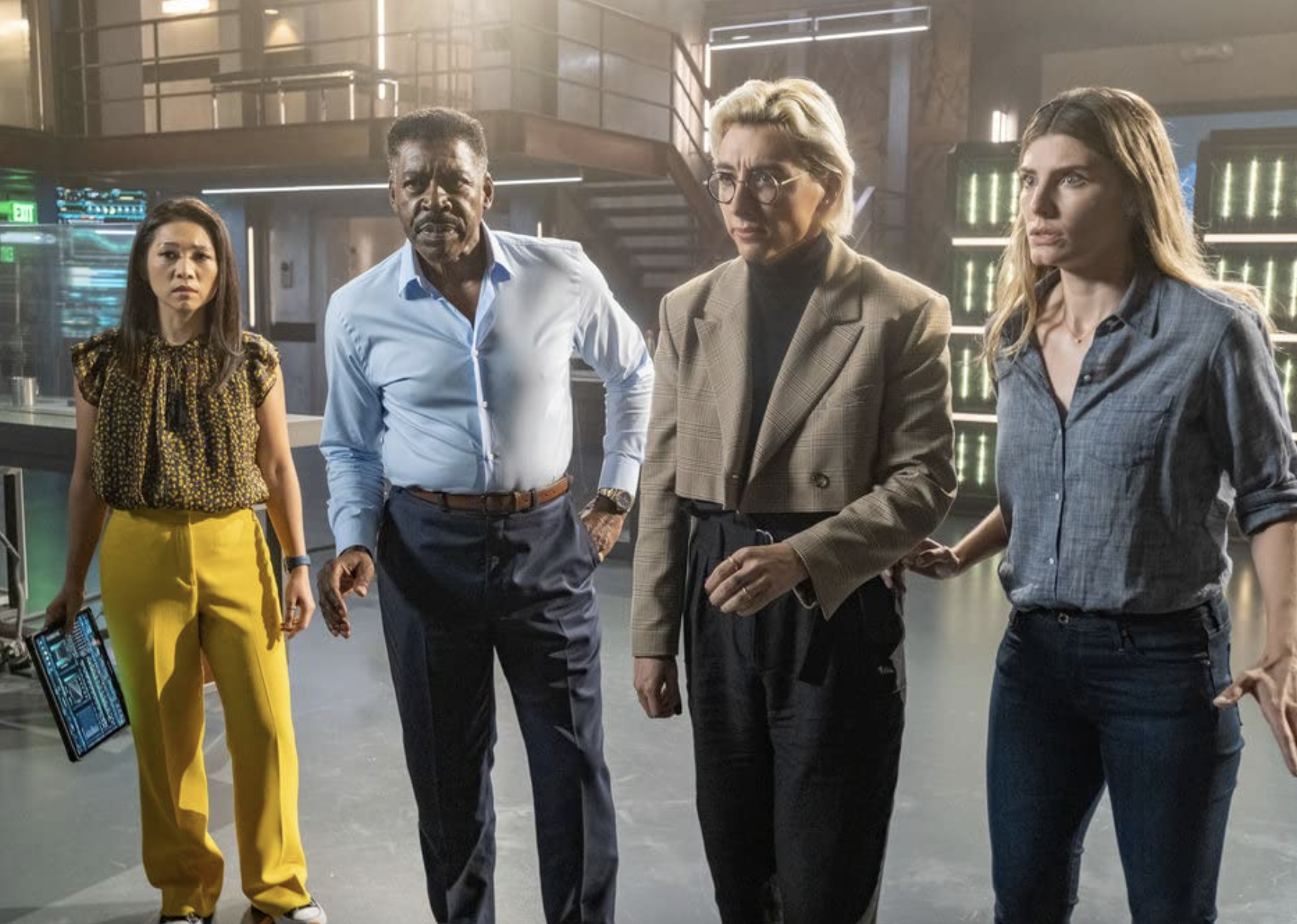 Ernie Hudson, Nanrisa Lee, Mason Alexander Park, and Caitlin Bassett in "Quantum Leap"