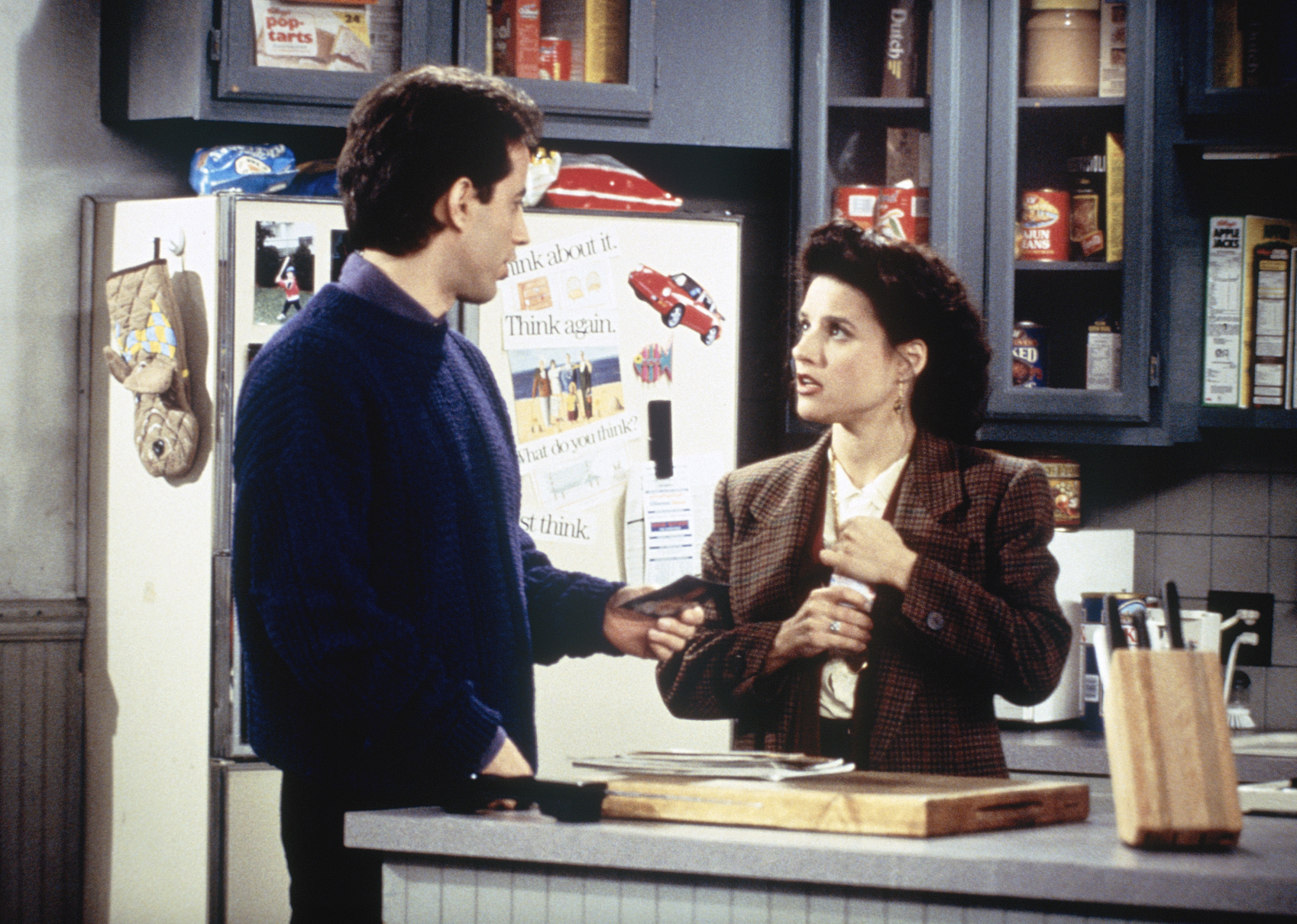Julia Louis-Dreyfus and Jerry Seinfeld in "Seinfeld"