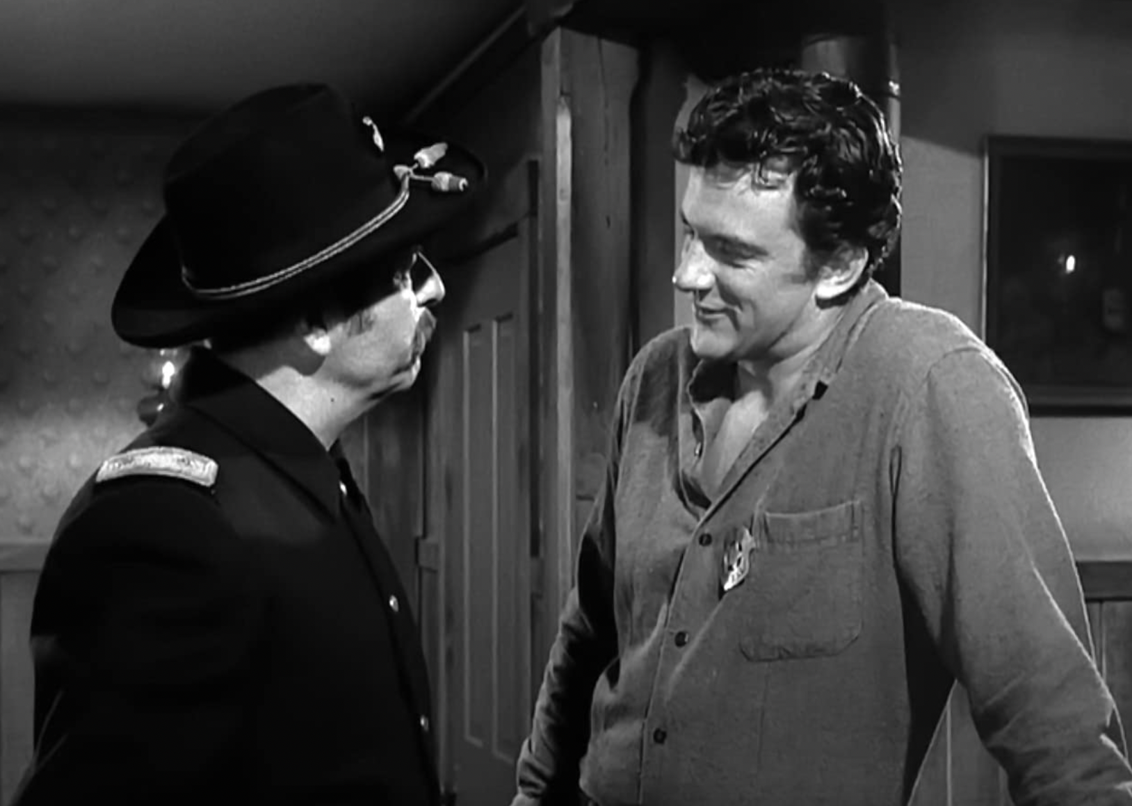 James Arness and Richard Keith in "Gunsmoke"